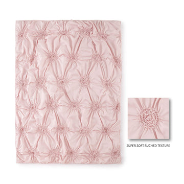 Levtex Baby - Willow Toddler Bed Set - Pink - Soft Rosette Pintuck - 5 Piece Set Includes Reversible Quilt, Fitted Sheet, Flat S