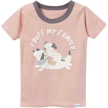 Gerber Baby Girls' Toddler Snug Fit 4-Piece Pajama Set, Neutral, 2T