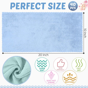 Mixweer 40 Pack Baby Burp Cloths Bulk 20X10 Inch Absorbent Muslin Burp Cloths Microfiber Baby Washcloths For Burp Rags Burping C