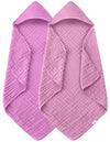 Spotted Play 2 Pack Hooded Baby Towels - 100% Muslin Cotton For Newborns, Infants, Toddlers - Large 32X32 Inch Size - Highly Abs
