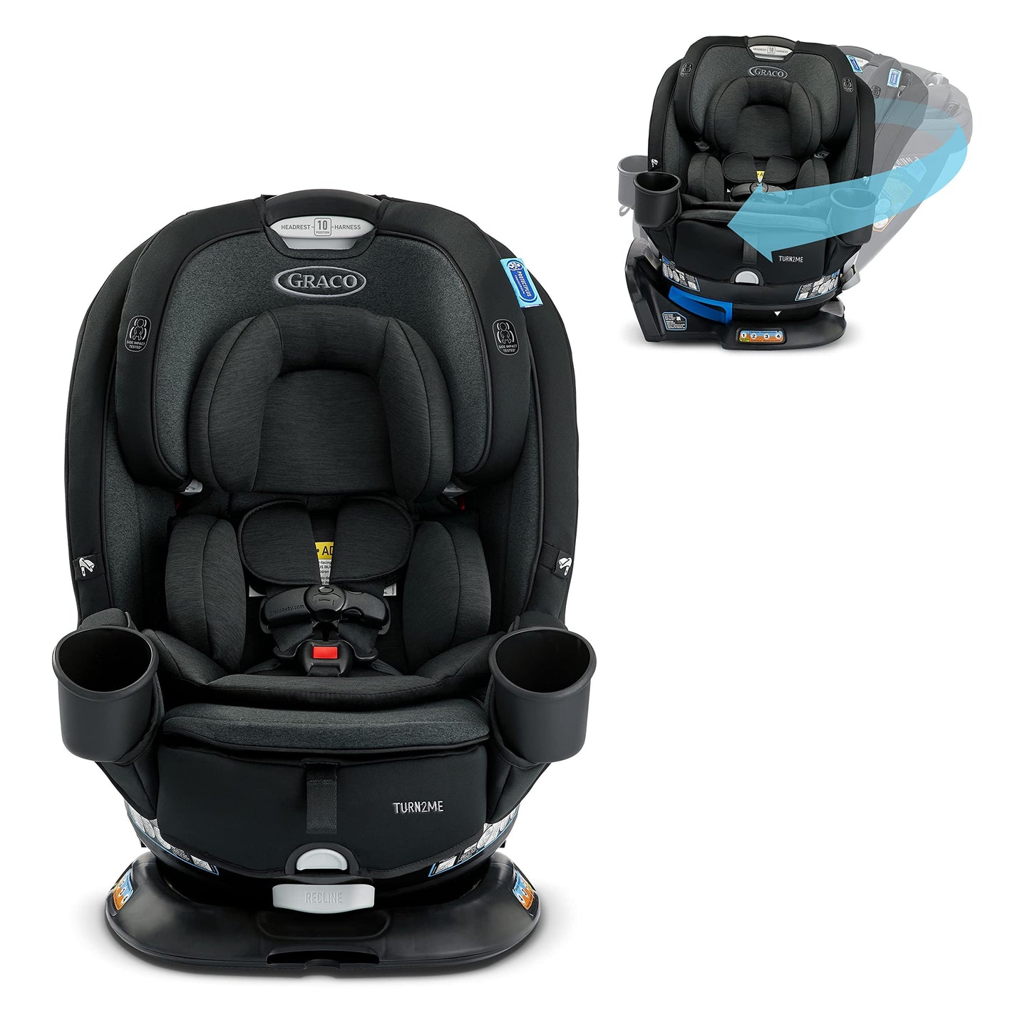 Graco Turn2Me 3-in-1 Convertible Car Seat, Rotating Seat feature, with Rear-Facing, Forward-Facing and Highback Booster options