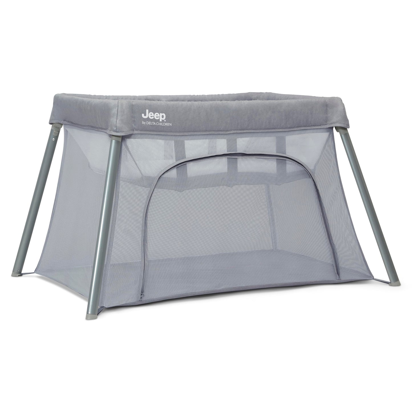 Jeep Horizon Compact Travel 2-in-1 Play Yard and Bassinet, Light Grey