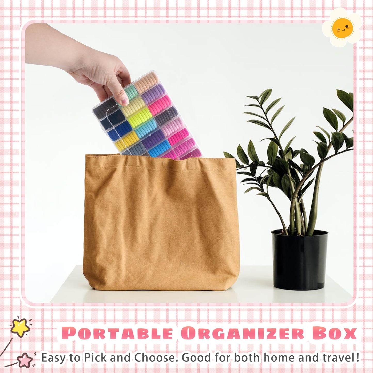 360 Pcs Baby Hair Ties, 24 Colors Cotton Toddler Hair Ties With Organizer Box, 1 Inch Seamless Baby Hair Bands For Toddler Girls