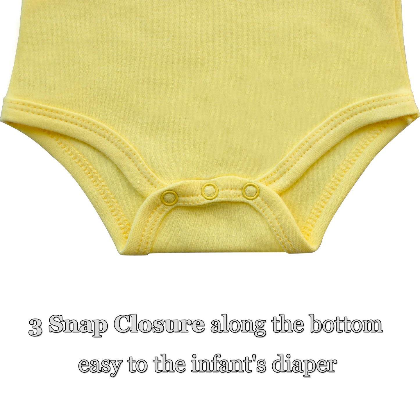Gleaming Grain Baby Yellow Onsies 100% Cotton Short Sleeve Baby Bodysuits Solid Color Infant Bodysuits For Newborn Baby 3-Pack (