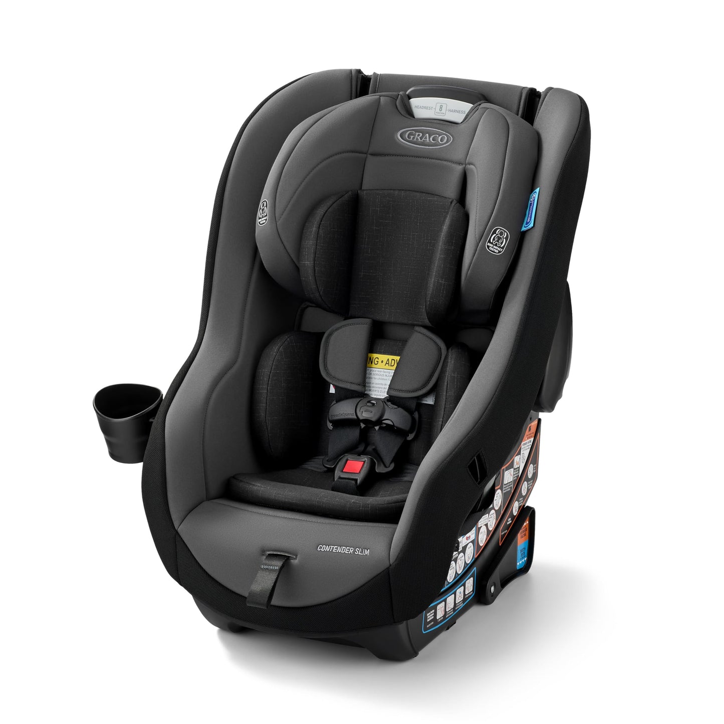 Graco Contender Slim Convertible Car Seat, West Point, Lightweight Travel Car Seat with Compact, Space-Saving Design, Rear-Facin