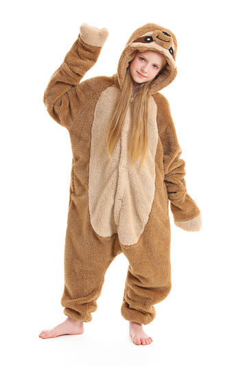 Atoz Onesie For Kids, Animal Pajamas Halloween Cosplay Costume For Girls Boys, Sloth 4-5T