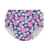 I Play. By Green Sprouts Baby Girls Pull-Up Reusable And Toddler Swim Diaper, Navy Blooms, 12-18 Month Us