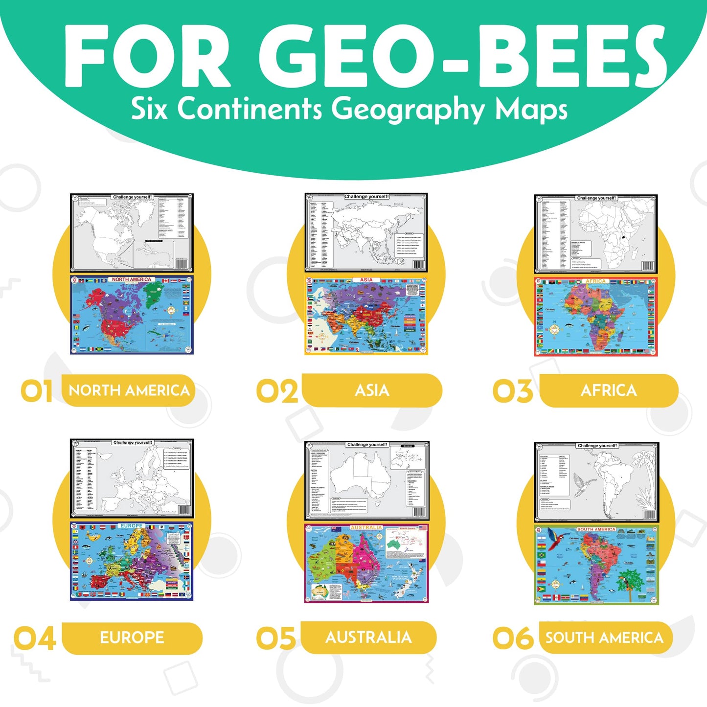 Tot Talk Australia Educational Placemat For Kids - Made In Usa - Durable, Double-Sided, States & Territories, Capitals, Natural