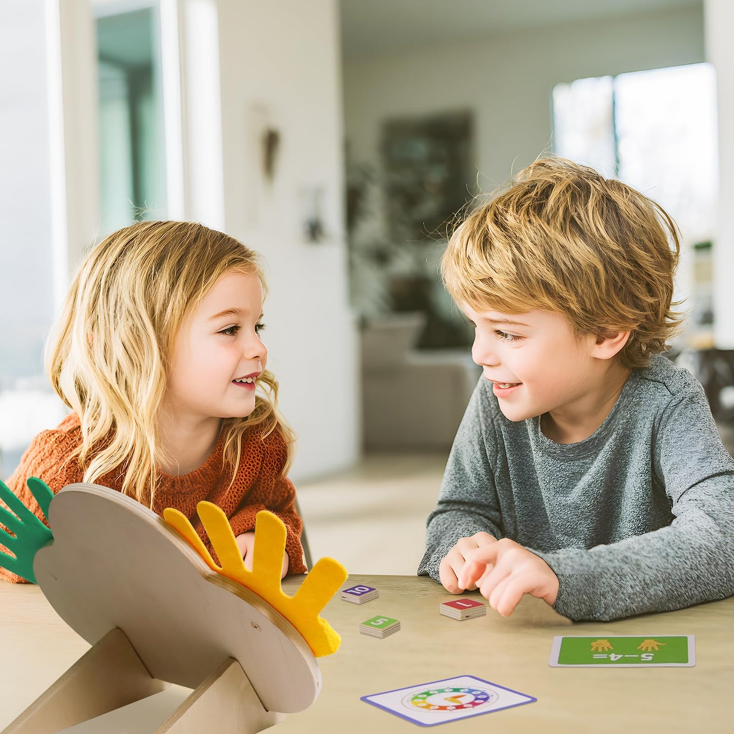 Montessori Learning Toys for Toddlers 3 4 5 years, Finger Counting Number Blocks and Clock Wooden Toys for Kids, Educational Mat