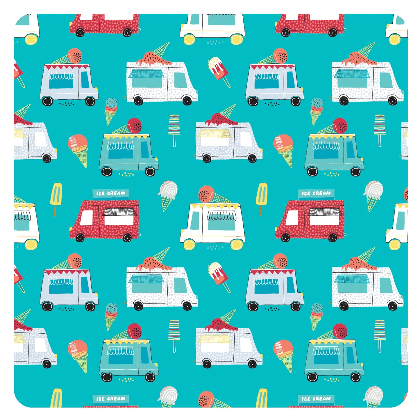 Bapronbaby Ice Cream Truck Splash Mat - Waterproof Catch-All For Under High Chairs, Floors, Tables, Playtime Or Arts & Crafts -