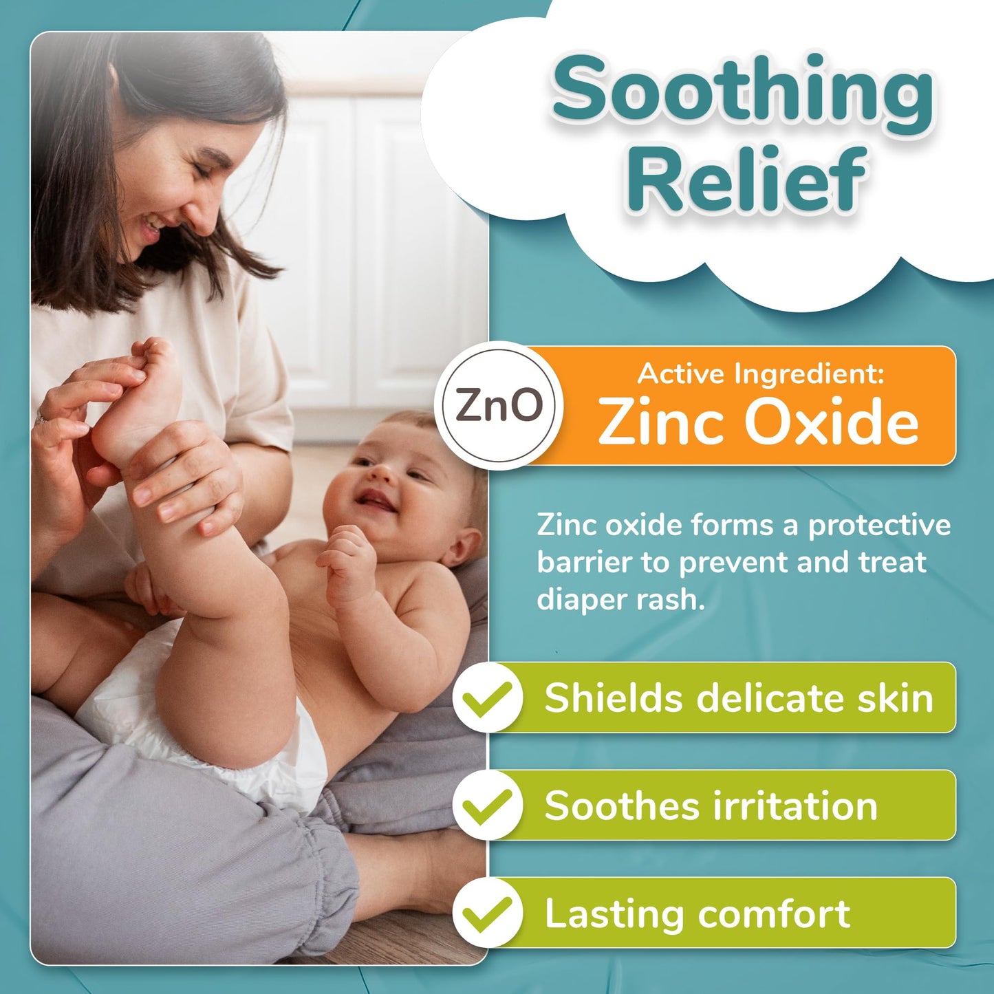 Baby Mantra Diaper Rash Cream For Baby - Soothing Relief - Diaper Cream Made With Natural, Hypoallergenic Ingredients - Best Zin