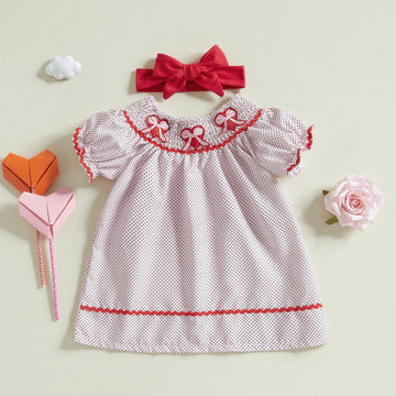 Toddler Baby Girl Valentines Outfit My First Valentines Day Dress Princess Heart Dresses Cute Photoshoot Clothes (Love Heart Pin