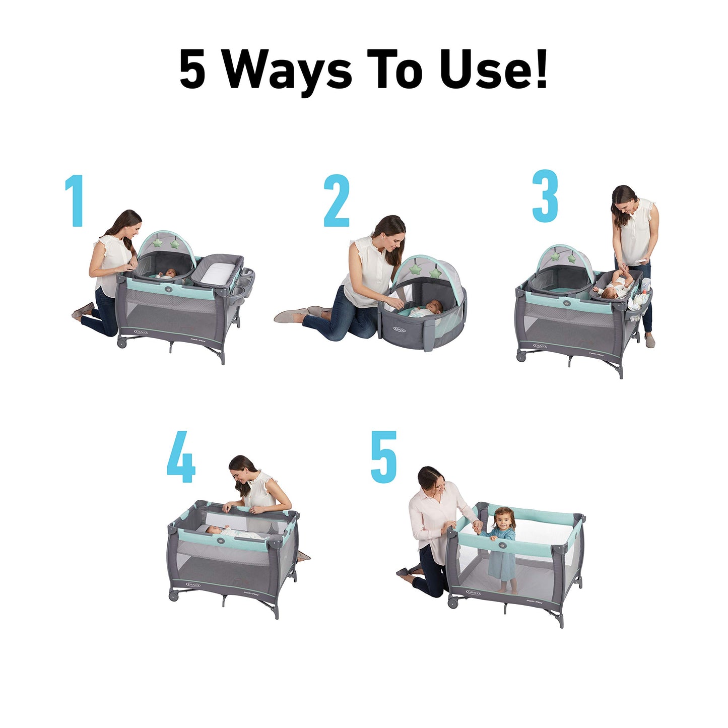 Graco Pack 'N Play Travel Dome Playard | Includes Travel Bassinet