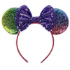 Foeran Mouse Ears Headbands Gradient Color Bow Mouse Ears Glitter Party Princess Decoration Cosplay Costume For Girls Women(Colo