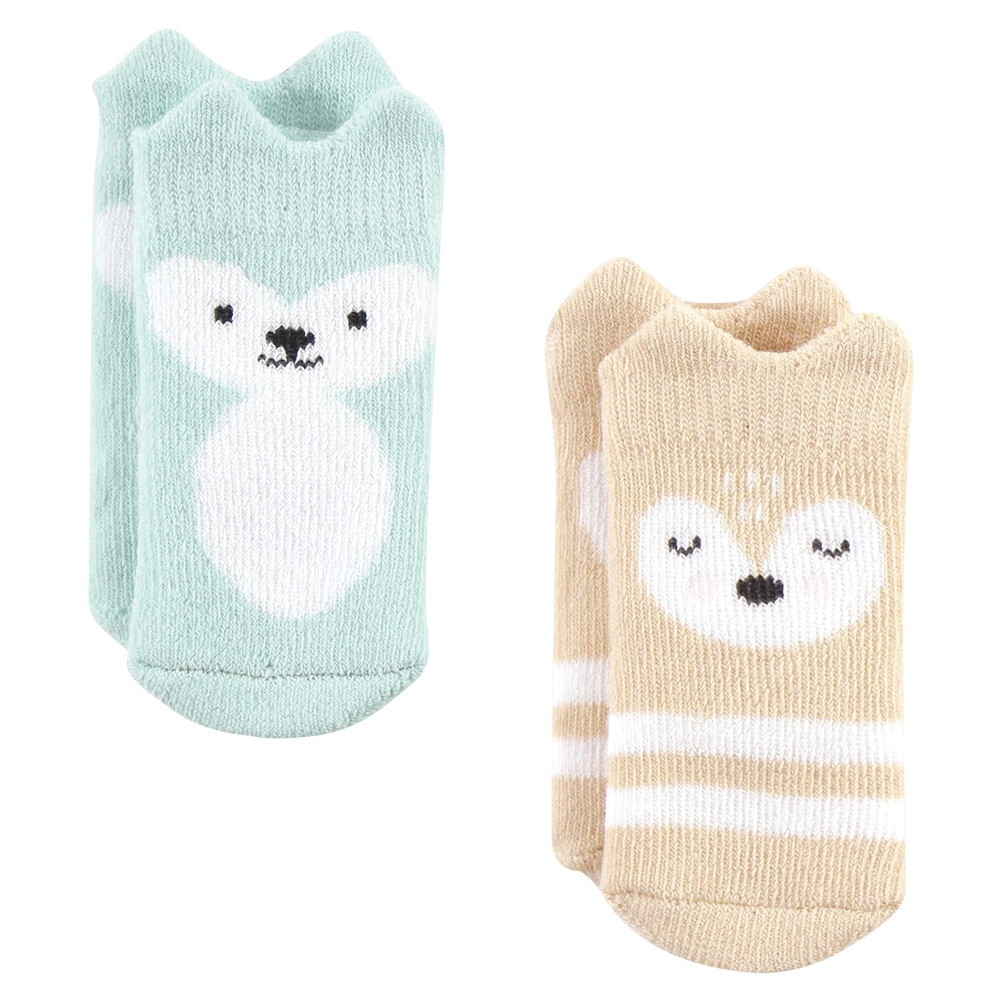 Hudson Baby Unisex Baby Cotton Rich Newborn And Terry Socks, Neutral Woodland, 0-6 Months