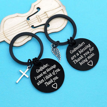 Xiahuyu Godparents Gifts From Godchild Godmother Gifts Godfather Keychain Christening Gifts For Godmother Godfather First Commun