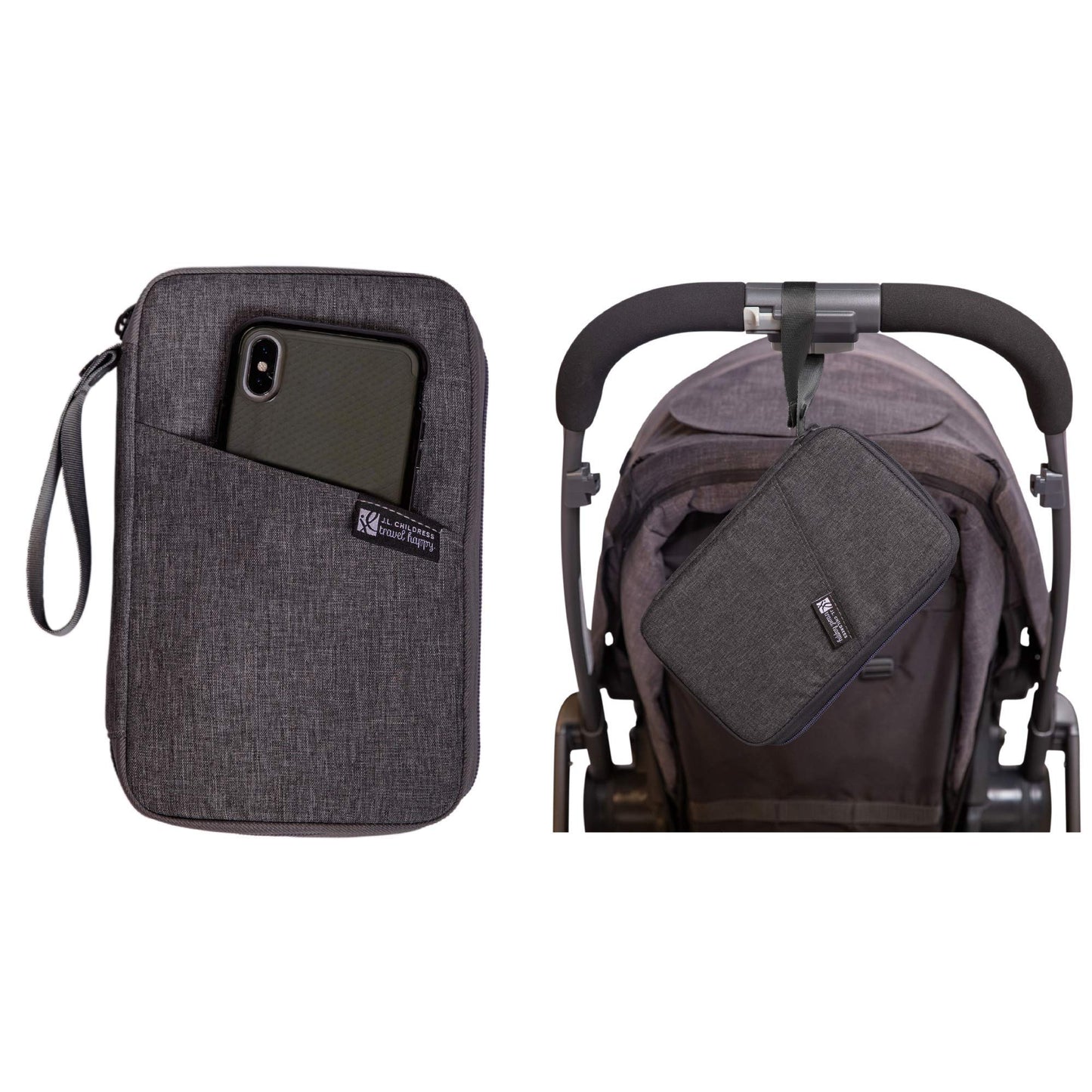 J.L. Childress Healthy Habits On-The-Go Clutch With Baby Wipes Case, Hand Sanitizer, Travel Tissues - Organize And Carry Ppe - B