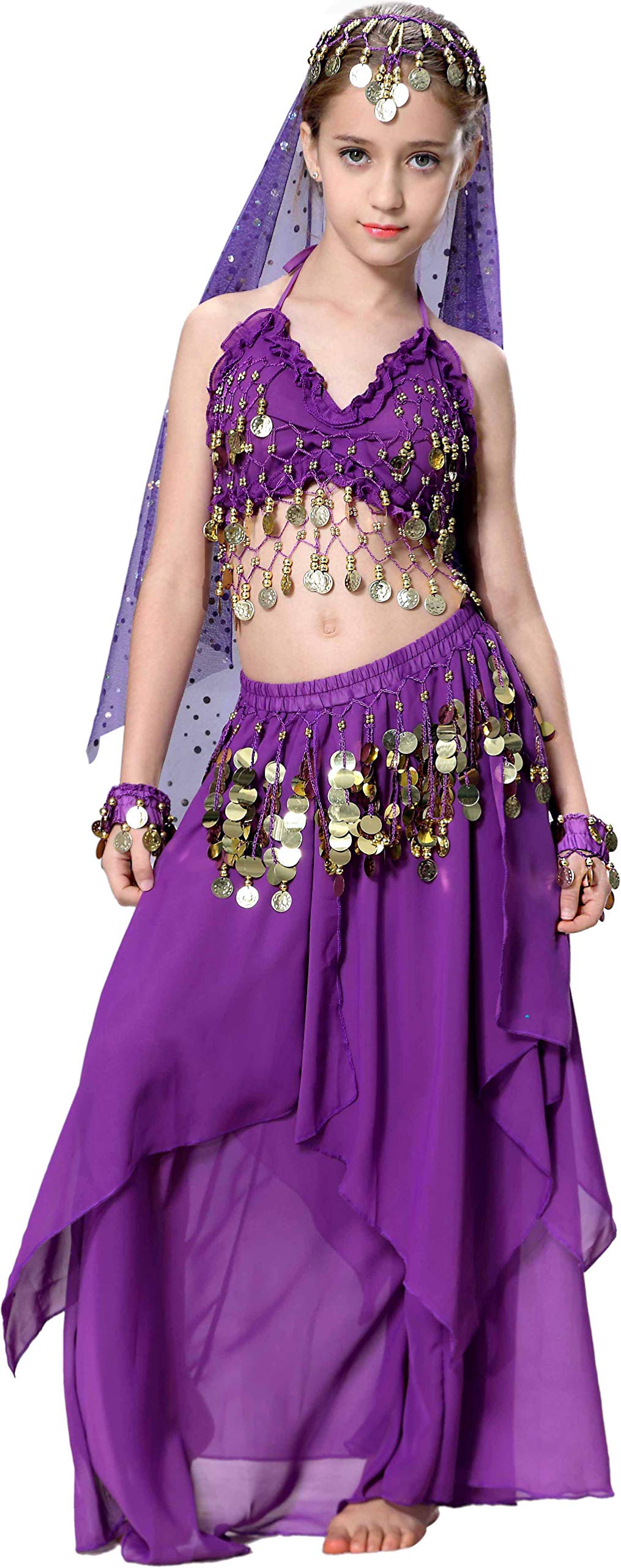 Breevo Purple Genie Costume For Girls Toddler Halloween Costume Kids 4T 4 5 6 7 8 10 12 14 16