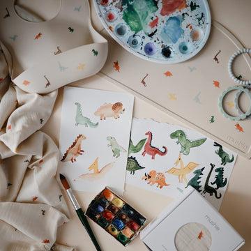 Mushie Silicone Placemat For Kids | Bpa-Free Non-Slip Design (Dinosaurs)