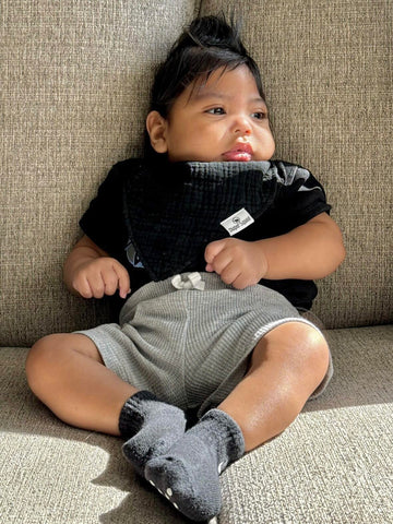 Diapersquad'S 5-Pack Baby Bibs For Drooling And Teething, Bibs For Boys, Baby Girl - Solid Cotton Baby Drool Bibs (Basics - 100%