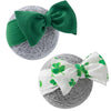 Qfv St.Patrick'S Day Baby Girl Bows Newborn Headband Infant Big Bows For Birthday/Baby Shower/Photography/Baby Gifts (Green & Fo