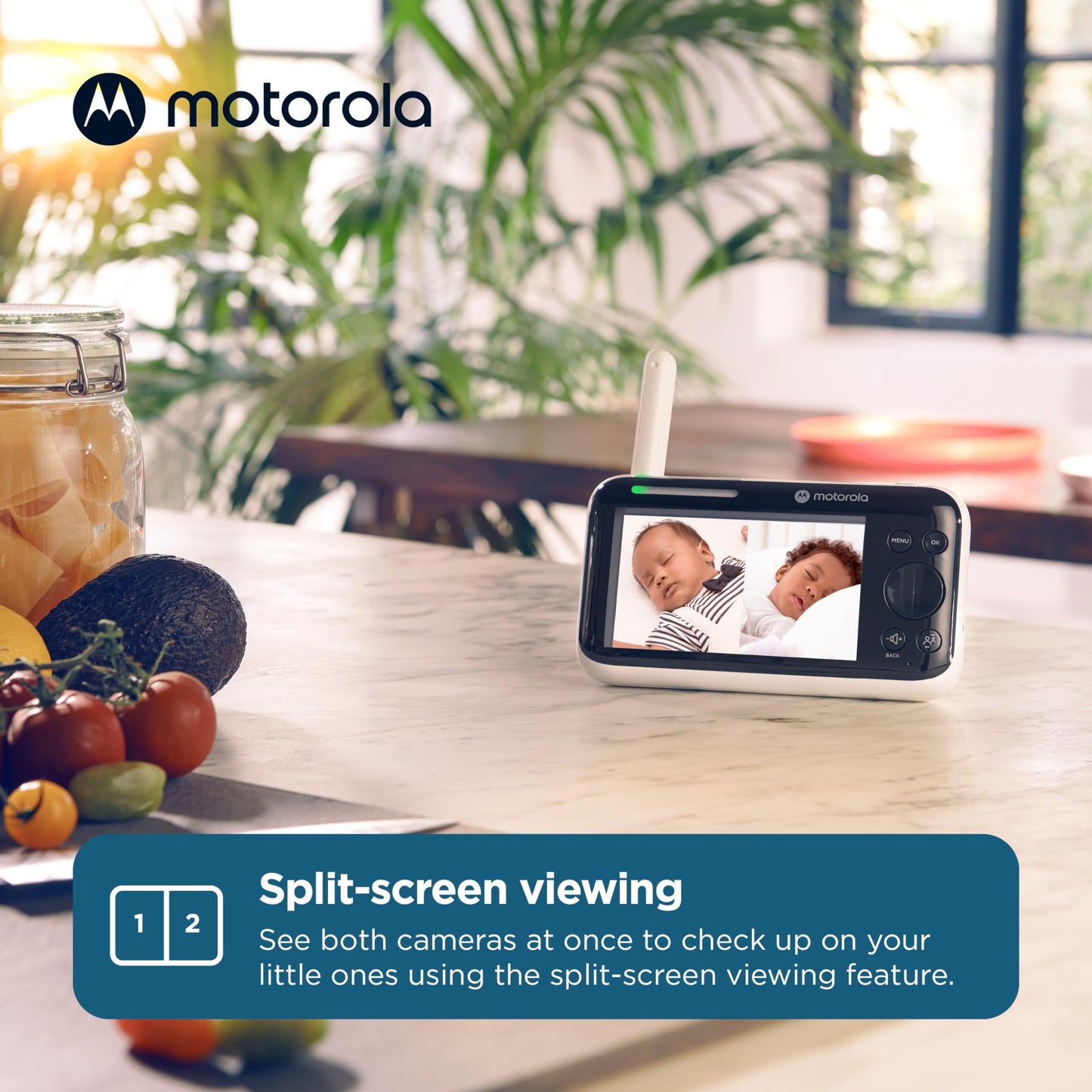 Motorola Baby Pip1610 Hd - 5' Motorized Video Baby Monitor W/ 2 Cameras, Wall Mount, 1000Ft Range, Two-Way Audio, Room Temperat