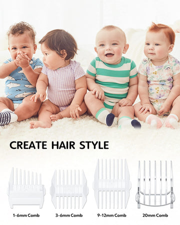 Baby Hair Clippers Quiet Hair Trimmer For Kids Toddler, Silent Hair Clippers For Children With Autism, Waterproof Rechargeable C