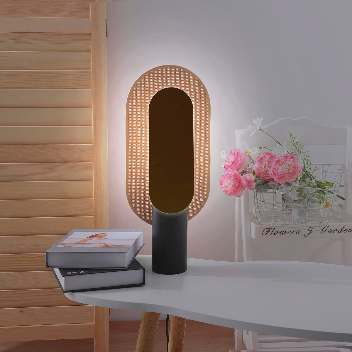 Kuber Industries Aesthetic & Modern Bedroom Lamp For Side Table | Office & Desk Table Lamp For Living Room And Home Decor With P