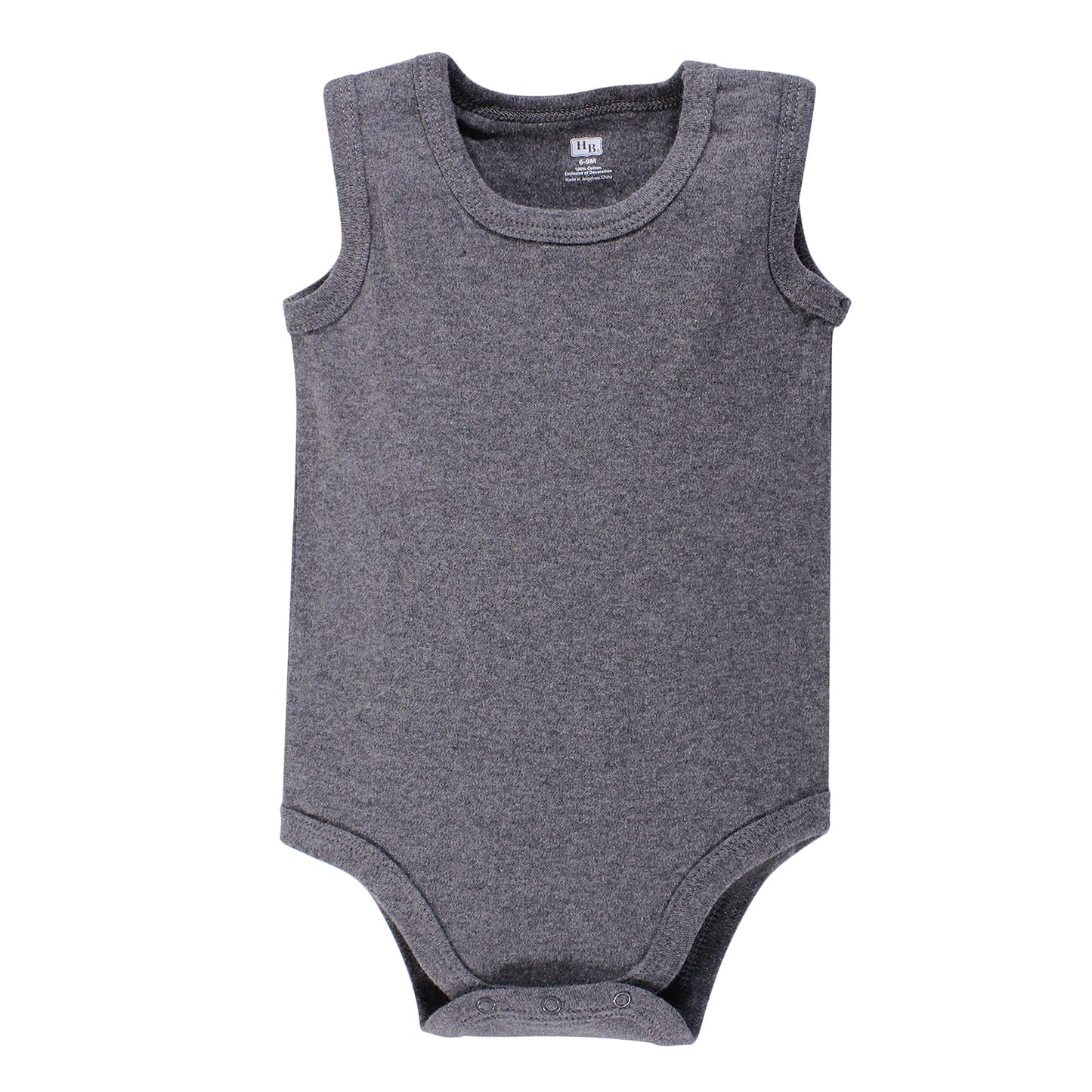 Hudson Baby Unisex Baby Cotton Sleeveless Bodysuits Heather Gray, 0-3 Months