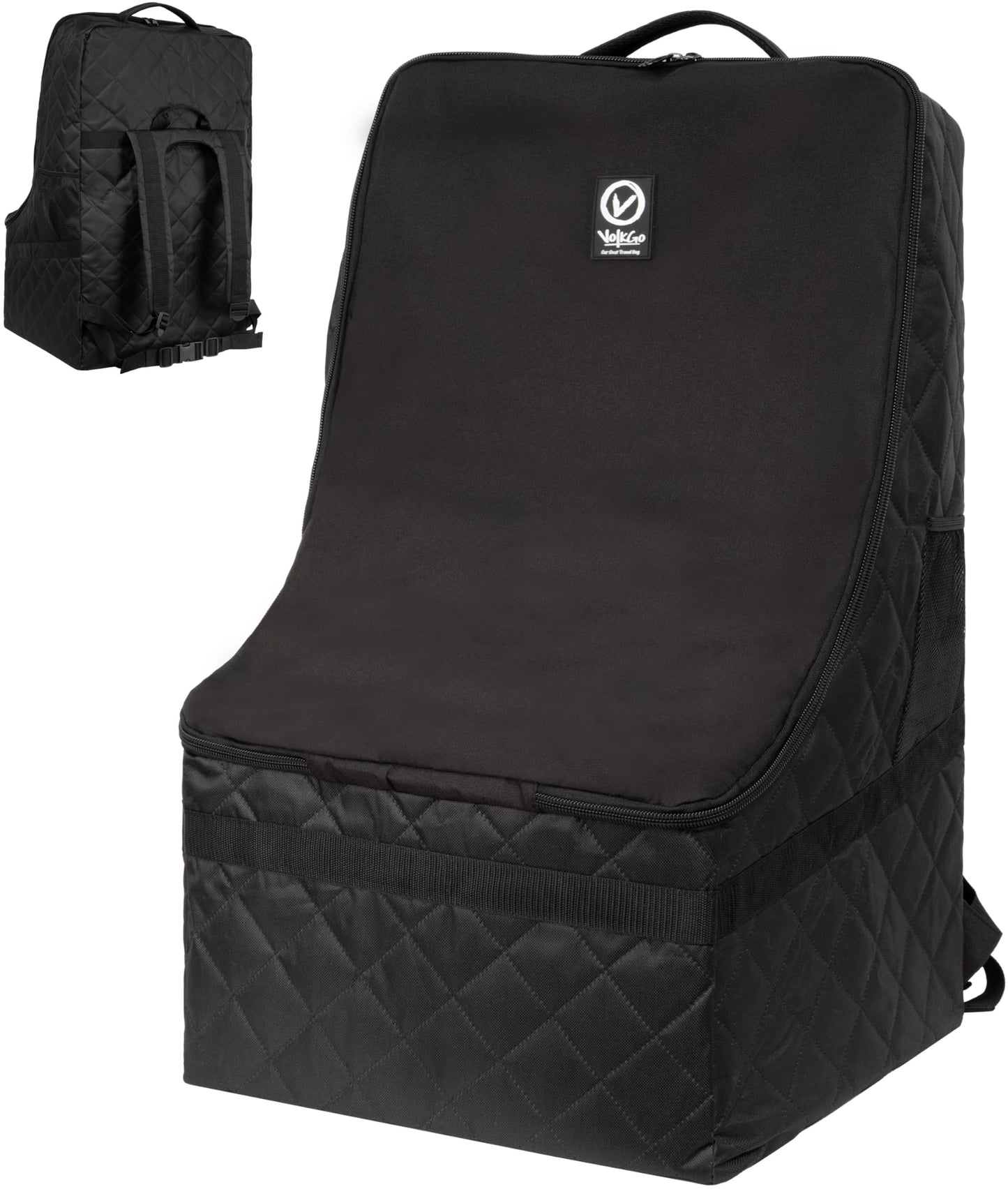 V VOLKGO Extra Padded Car Seat Travel Bag for Airplane, Heavy Duty Car Seat Bags for Air Travel Large Durable Carseat Carrier Ba