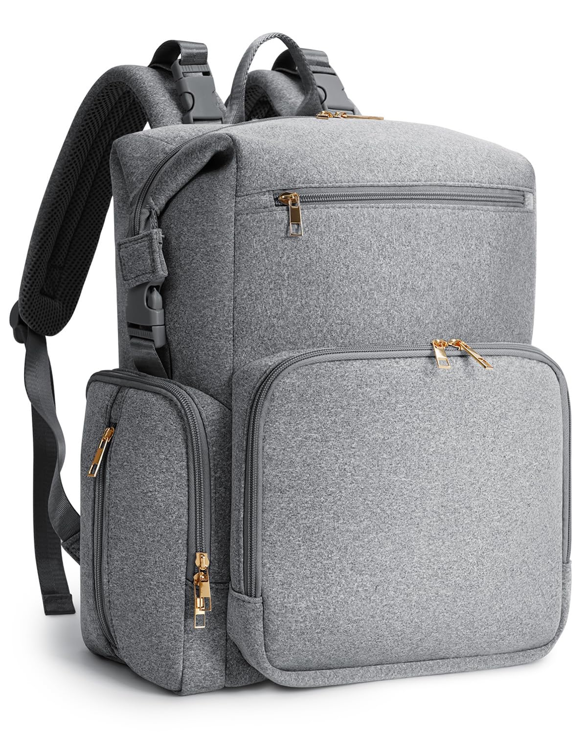 CEI-CEI Neoprene Diaper Bag Backpack with Insulated Pockets, Large Newborn Baby Maternity Bags Travel Tote with Changing Pad (Gr