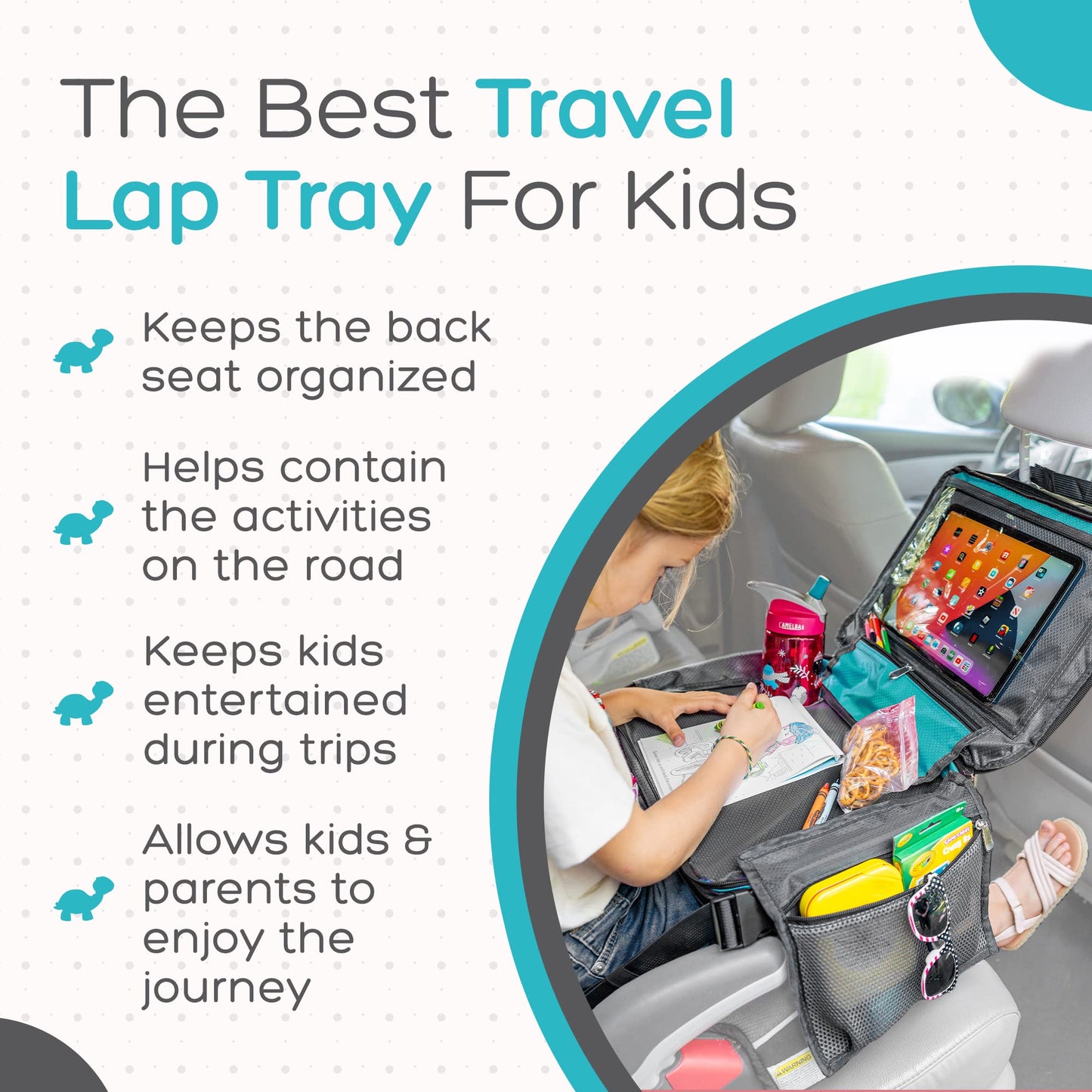 Be Family Travel Kids Car Seat Travel Tray, Car Accessories For Children, Car Seat Snack Tray, Traveling Essentials For Kids, To