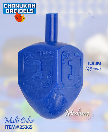 Hanukkah Dreidels - Multi Color Plastic Dreidel - 10 Pack Medium