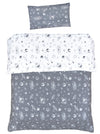 MEJU Rocket Planet Space Universe 100% Cotton Duvet Cover 43 X 59 + Pillowcase 13 X19 Bedding Set with Zipper Closure for Baby T