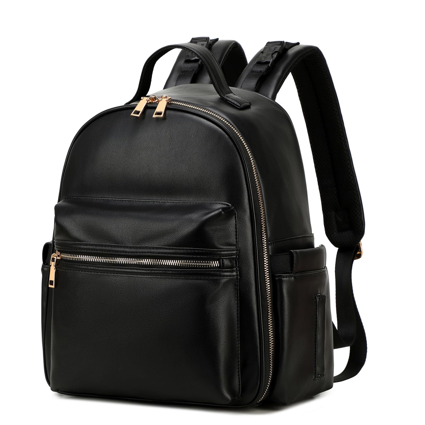 LORADI Small Diaper Backpack with Stroller Buckle, Insulated Pockets and Water-proof Pocket (Black)
