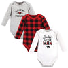 Hudson Baby Unisex Baby Cotton Long-Sleeve Bodysuits Buffalo Plaid Family, 9-12 Months
