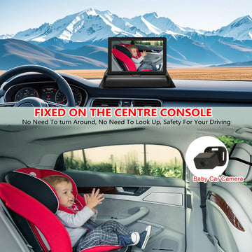 Baby Car Camera For Backseat-Hd 720P 4.3 Inch Monitor With Night Vision, 360 Rotation, 150 Wide View Angle. Protects Your Babys
