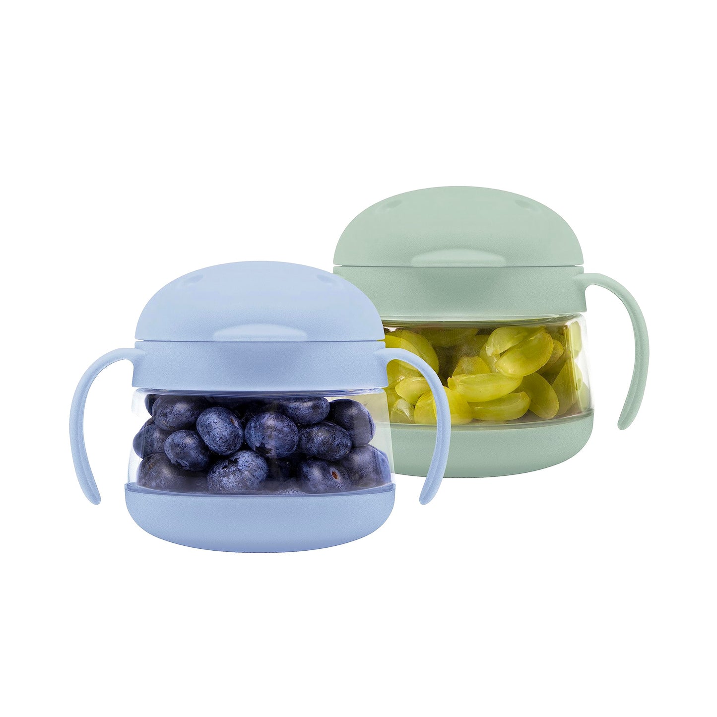 Ubbi Tweat No Spill Snack Container For Kids, Bpa-Free, Toddler Snack Container, Sage & Blue