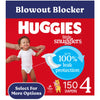 Huggies Size 4 Diapers, Little Snugglers Baby Diapers, Size 4 (22-37 Lbs), 150 Count (6 Packs Of 25), Packaging May Vary