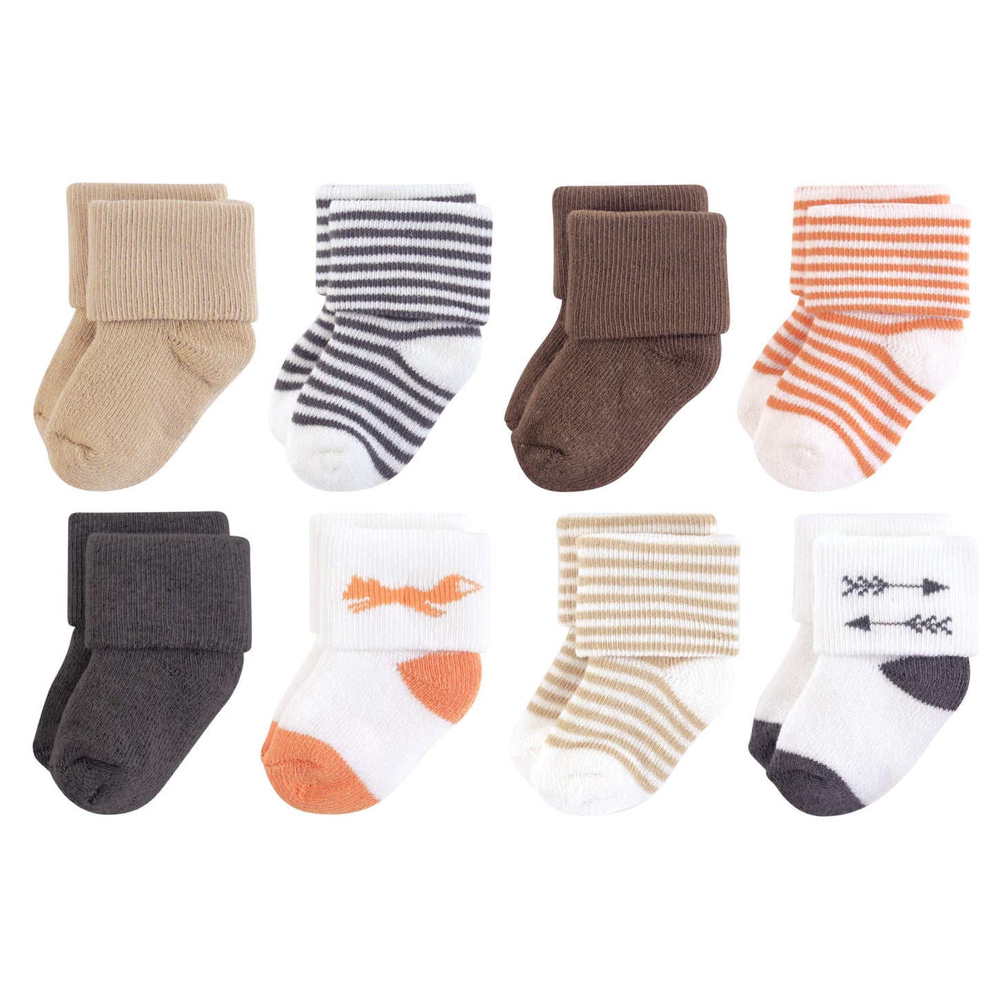 Touched By Nature Baby Boys Organic Cotton Casual Sock, Fox, 6-12 Months Us