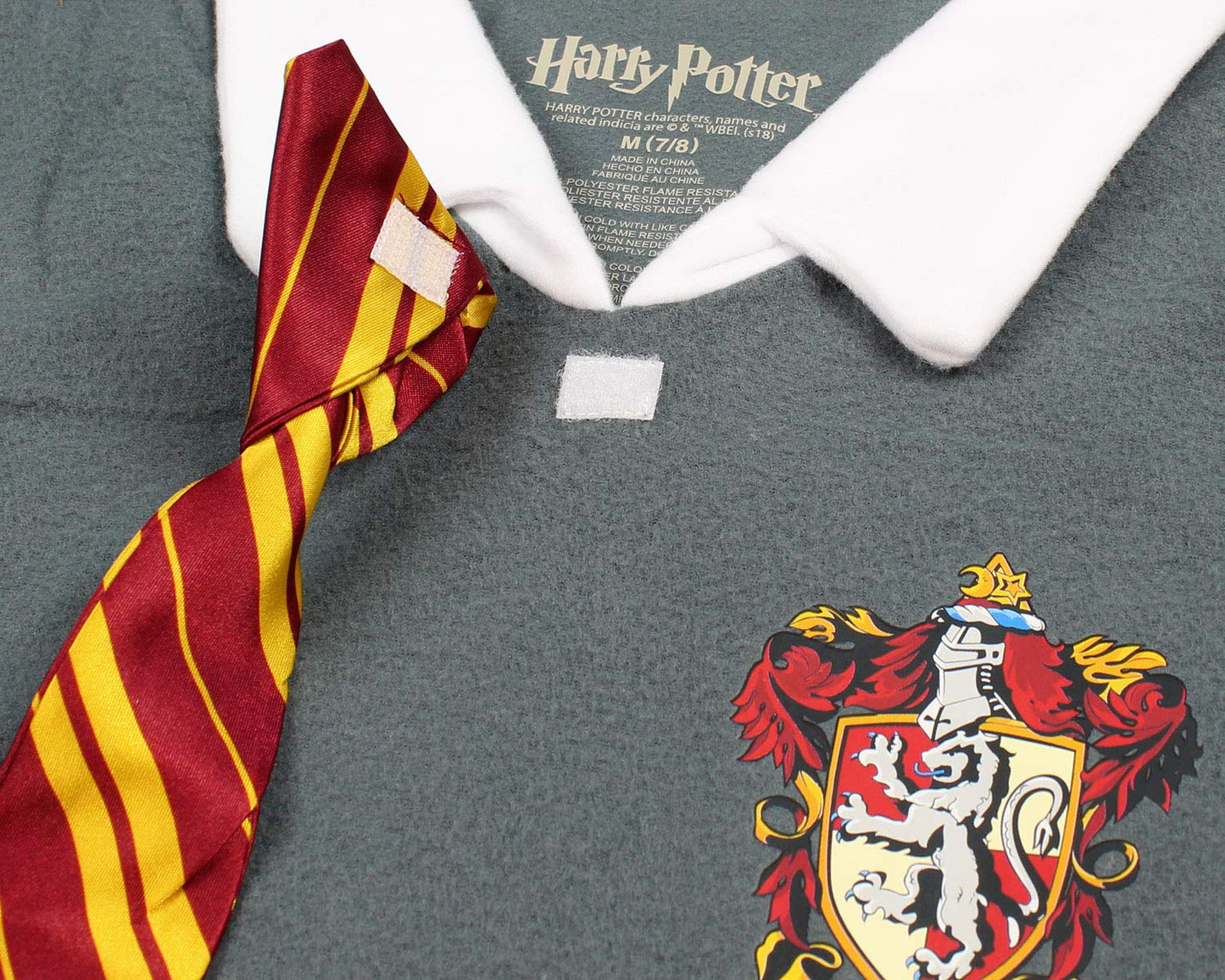 Intimo Harry Potter Hermione Granger Gryffindor Halloween Costume Uniform Tie Pajama Gown, Gray, 14/16