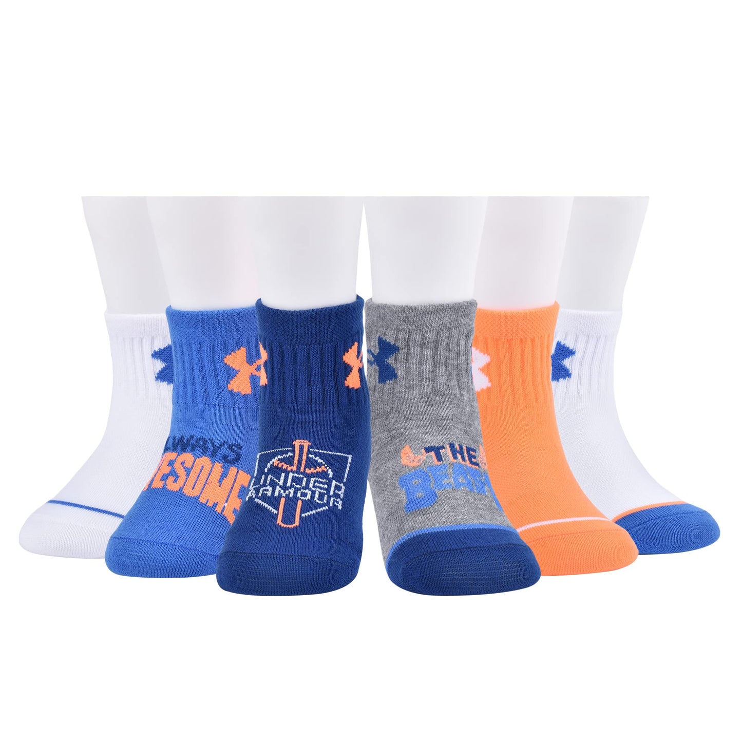 Under Armour Baby Boys Multi Pack Beast Essential Quarter Sock, Light Gray Heather, 0-6 Months