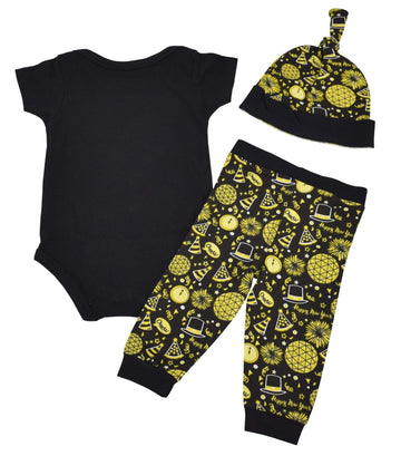 Unique Baby Boys Wake For The Ball Drop New Years Outfit Layette Set (3 Months)