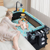 Cozibb Baby Bassinet Bedside Crib 5 In 1 With Detachable Changing Table, Pack And Play With Mattress, Storage, Music And 3 Adjus