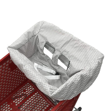 Portable Shopping Cart Cover, High Chair And Grocery Cart Covers For Babies, Kids, Infants & Toddlers, Attached Carry Bag (Gray