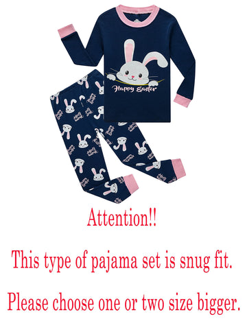 Family Feeling Easter Bunny Baby Girls Pajamas Long Sleeve Cotton Toddler Kid Rabbit Pjs 12-18 Monthes