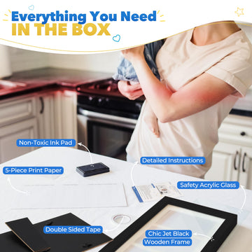 Bubzi Co Baby Handprint Kit & Footprint Photo Frame For Newborn Girls And Boys, Unique Baby Shower Gifts Set For Registry, Memor