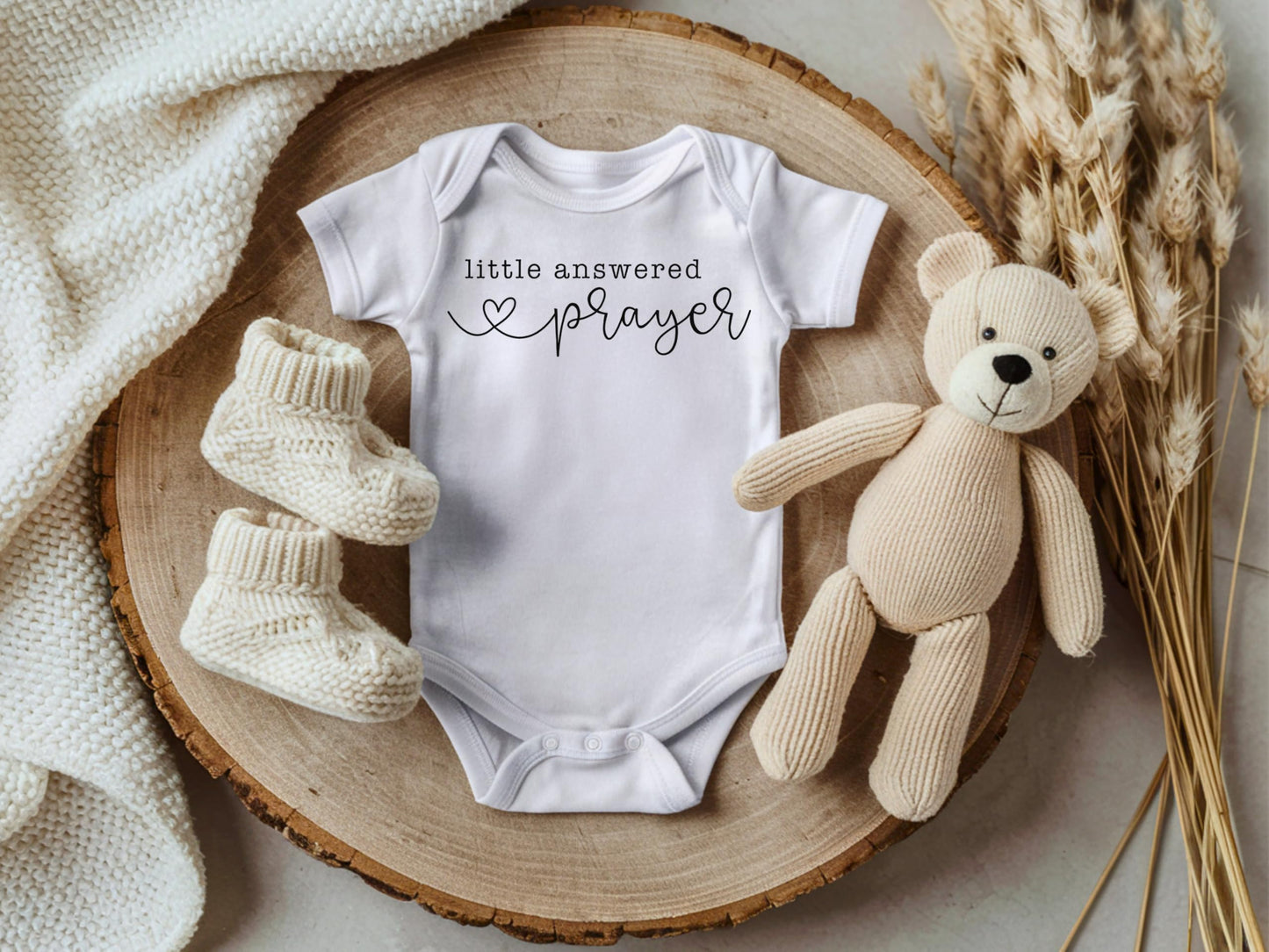 Pineapple Pancake Kids Little Answered Prayer Pregnancy Announcement Infant Bodysuit Grandparent Gift