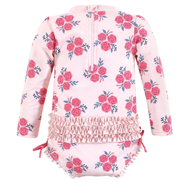 Hudson Baby Baby Girl'S Toddler Swimsuit, Pink Navy Roses