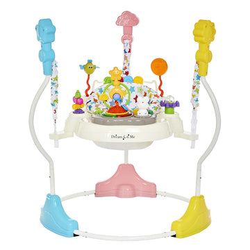 Dream On Me Zany 2-In-1 Baby Activity Center And Bouncer In Star Print, Sturdy And Strong Frame, 3 Height Positions, 360 Rotatin